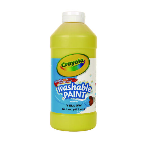 Crayola Washable Paint, Yellow, 16 oz Bottle (CYO542016034)