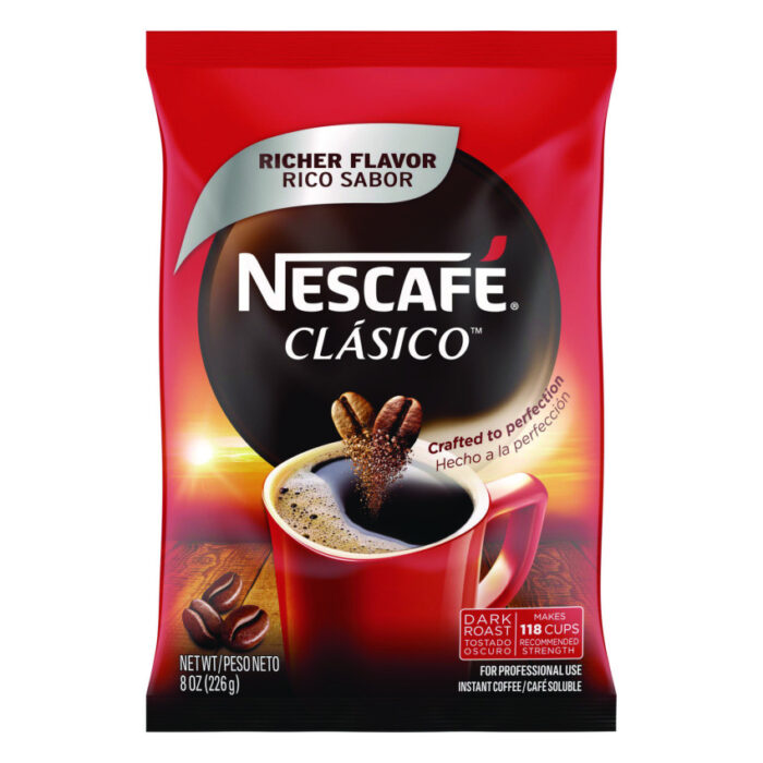 Nescafé Clasico Dark Roast Instant Coffee, 8 oz Pouch (NES70948)