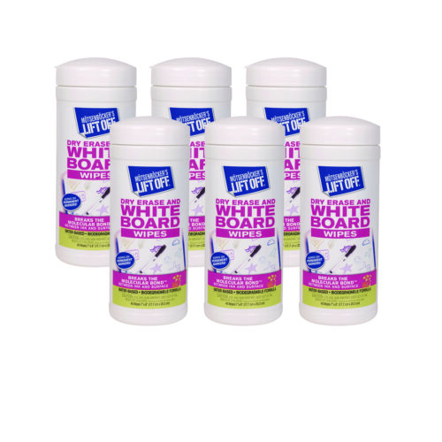 Motsenbocker's Lift-Off Dry Erase Cleaner Wipes, Cloth, 7 x 12, 40/Canister, 6 Canisters/Carton (MOT42703CT)