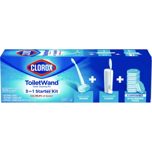 Clorox ToiletWand Disposable Toilet Cleaning System: Handle, Caddy and Refills, White (CLO03191)