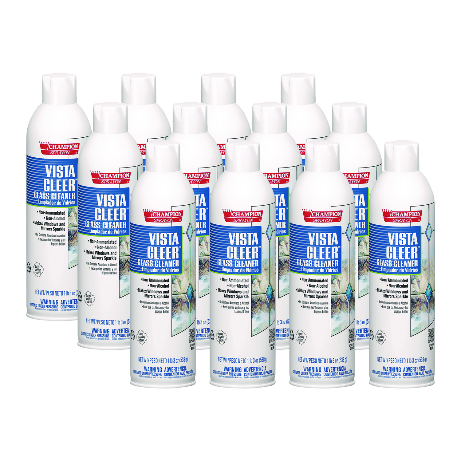 CHP5155 - Chase Products Vista Cleer Ammonia-free, Clean Scent, 20 oz Aerosol Spray, 12/Carton (CHP5155)