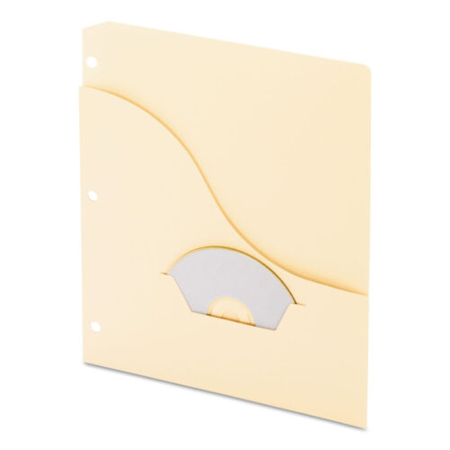 Pendaflex Pocket Project Folders are to hold letter-size documents, notes, and records. They feature a stylish front cut that gives a clear view of the contents. One large pocket can hold your papers, while a die-cut storage pocket is perfect for holding a CD, business cards, or index cards. The folders are acid-free 11 pt, come with three pre-punched holes for easy binder storage, and are perforated with or without holes. This pack includes 15 folders.