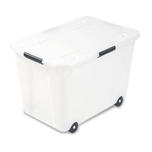 Advantus Rolling 15-Gal. Storage Box, Letter/Legal Files, 23.75" x 15.75" x 15.75", Clear (AVT34009)