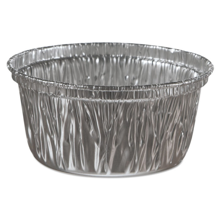 Aluminum Baking Cups, 4 oz, 3.38" Diameter x 1.56"h, 1,000/Carton (HFA34130)