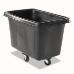 Rubbermaid Commercial Cube Truck, 59 gal, 300 lb Capacity, Plastic, Black (RCP4608BLA)