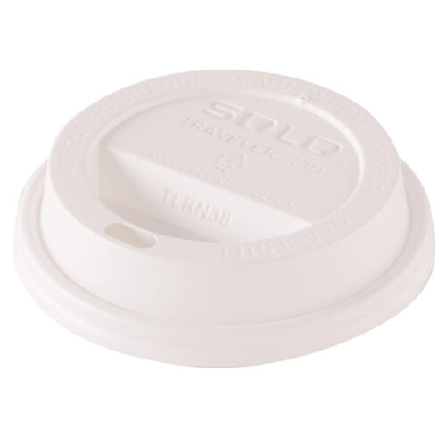 SOLO Traveler Dome Hot Cup Lid, Fits 8 oz Cups, White, 100/Pack, 10 Packs/Carton (SCCTL38R2)