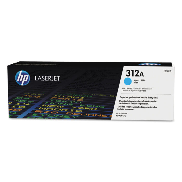 HP 312A, (CF381A) Cyan Original LaserJet Toner Cartridge (HEWCF381A)