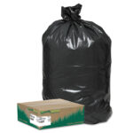 Earthsense Commercial Linear Low Density Large Trash and Yard Bags, Open-Face, 33 gal, 0.9 mil, 32.5" x 40", Black, 80/Carton (WBIRNW1TL80)