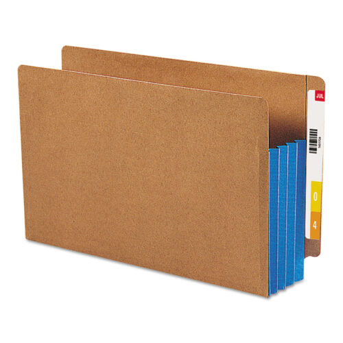 Smead Redrope Drop-Front End Tab File Pockets, Fully Lined 6.5" High Gussets, 3.5" Expansion, Legal Size, Redrope/Blue, 10/Box (SMD74679)