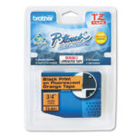 TZ Standard Adhesive Laminated Labeling Tape, 0.7" x 16.4 ft, Black on Fluorescent Orange (BRTTZEB41)