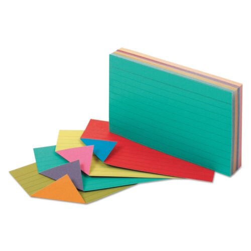 Oxford Extreme Index Cards, Ruled, 3 x 5, Assorted, 100/Pack (OXF04736)