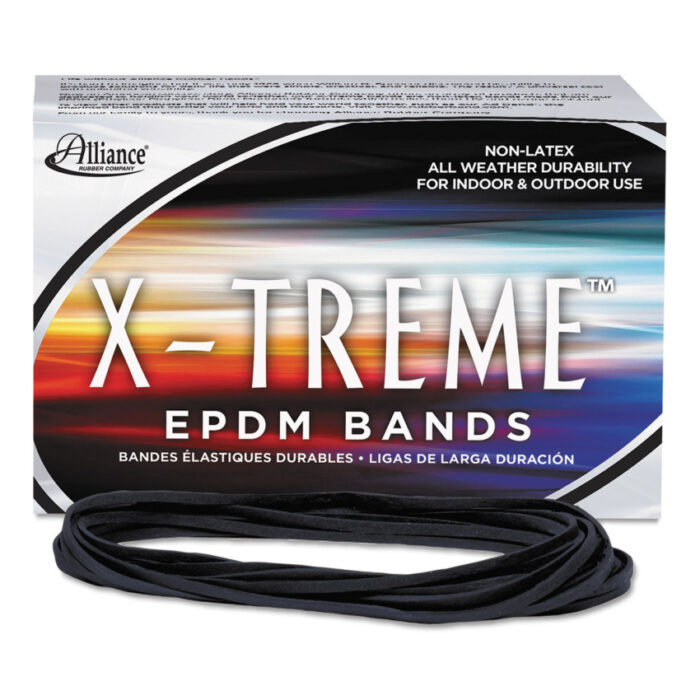 Alliance X-Treme Rubber Bands, Size 117B, 0.08" Gauge, Black, 1 lb Box, 200/Box (ALL02004)