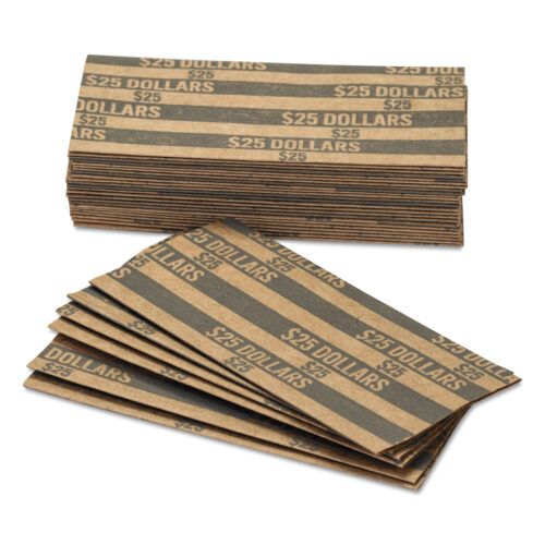 Pap-R Products Flat Coin Wrappers, Dollar Coin, $25, Pop-Open Wrappers, 1000/Box (CTX30100)