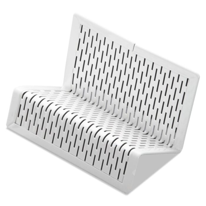 Artistic Urban Collection Punched Metal Business Card Holder, Holds 50 2 x 3.5 Cards, Perforated Steel, White (AOPART20001WH)