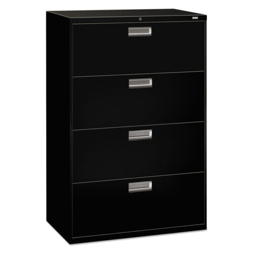 HON Brigade 600 Series Lateral File, 4 LegalLetter-Size File Drawers, Black, 36 x 18 x 52.5 (HON684LP)