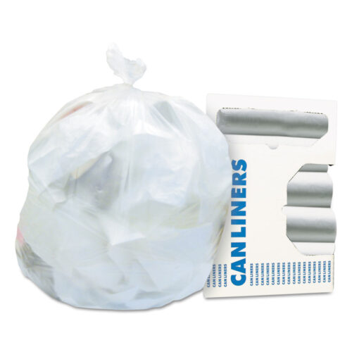 Heritage High-Density Waste Can Liners, 30 gal, 10 mic, 30" x 37", Natural, 500/Carton (HERZ6037MNR01)