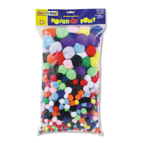 Creativity Street Pound of Poms Giant Bonus Pack, Assorted Colors, 1,000/Pack (CKC818001)