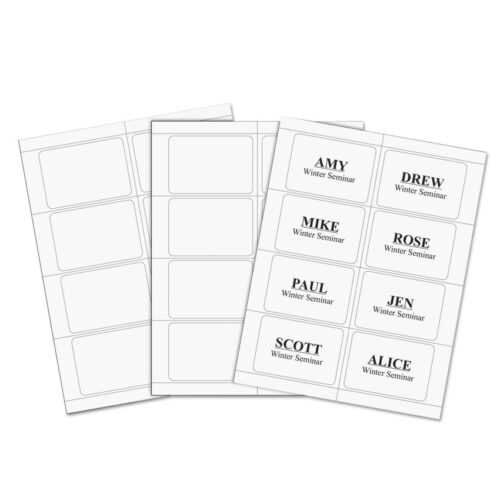 C-Line Laser Printer Name Badges, 3 3/8 x 2 1/3, White, 200/Box (CLI92377)