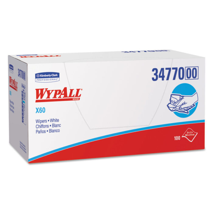 General General Clean X60 Cloths, 1/4 Fold, 11 x 23, White, 100/Box, 9 Boxes/Carton (KCC34770)