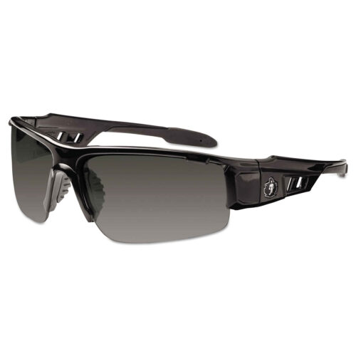 ergodyne Skullerz Dagr Safety Glasses, Black Frame/Smoke Lens, Nylon/Polycarb (EGO52030)