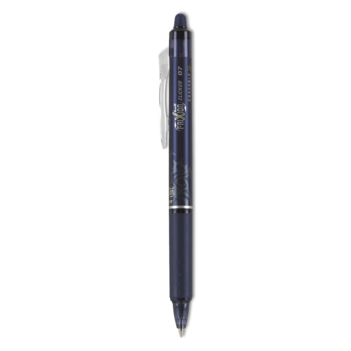 Pilot FriXion Clicker Erasable Gel Pen, Retractable, Fine 0.7 mm, Navy Ink, Navy Barrel (PIL31457)