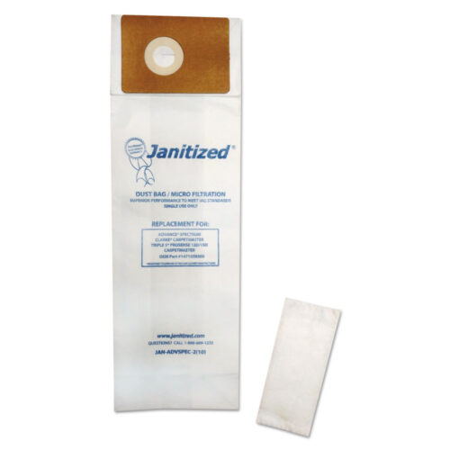 Janitized Vacuum Filter Bags Designed to Fit Advance Spectrum CarpetMaster, 100/Carton (APCJANADVSPEC21)
