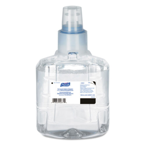 PURELL Advanced Hand Sanitizer Green Certified Foam Refill, For LTX-12 Dispensers, 1,200 mL, Fragrance-Free (GOJ190402EA)