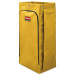 Rubbermaid Commercial Vinyl Cleaning Cart Bag for Rubbermaid Commercial 9T76, 9T77 and 9T78, 34 gal, 17.5" x 10.5" x 33", Yellow (RCP1966881)