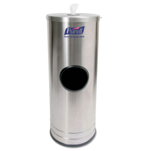 PURELL Dispenser Stand for Sanitizing Wipes, 1,500 Wipe Capacity, 10.25 x 10.25 x 14.5, Stainless Steel (GOJ9115DS1C)