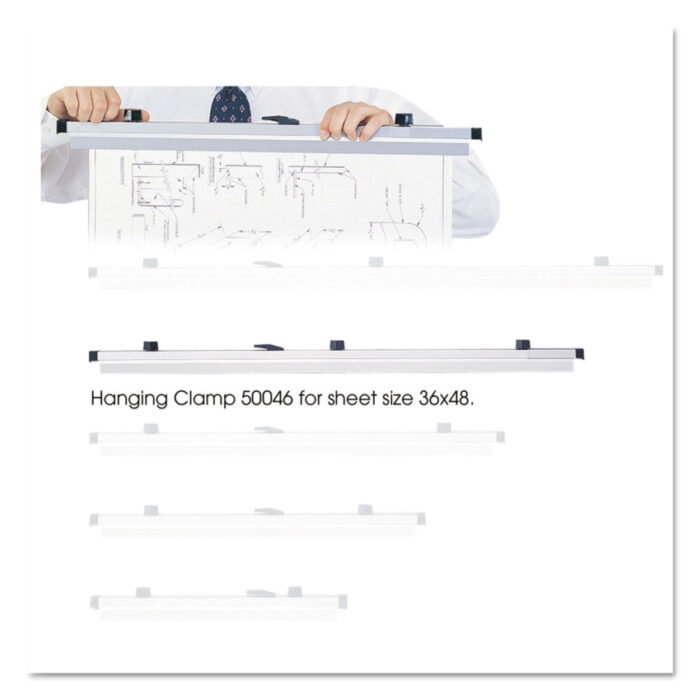 Safco Sheet File Hanging Clamps, 100 Sheets Per Clamp, 36" Length, 6/Carton (SAF50046)