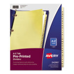 Avery Preprinted Laminated Tab Dividers with Copper Reinforced Holes, 25-Tab, A to Z, 11 x 8.5, Buff, 1 Set (AVE24280)