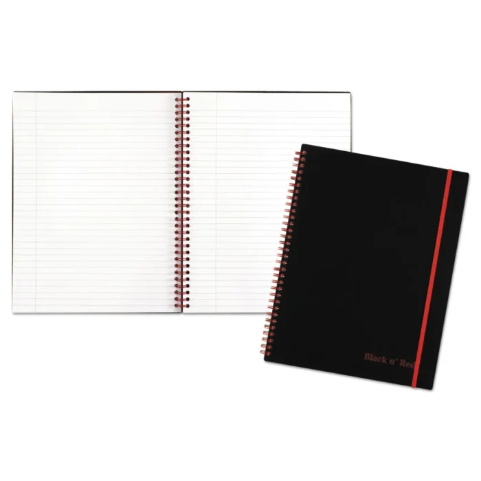 Black n' Red Flexible Cover Twinwire Notebooks, SCRIBZEE Compatible, 1-Subject, Wide/Legal Rule, Black Cover, (70) 11 x 8.5 Sheets (JDKK66652)