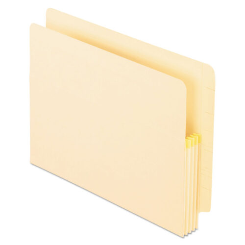 Pendaflex Manila Drop Front Shelf File Pockets with Tyvek Gusset Top, 1.75" Expansion, Letter Size, Manila, 25/Box (PFX12811)