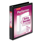 Cardinal Performer ClearVue Slant-D Ring Binder, 3 Rings, 1" Capacity, 11 x 8.5, Black (CRD17201)