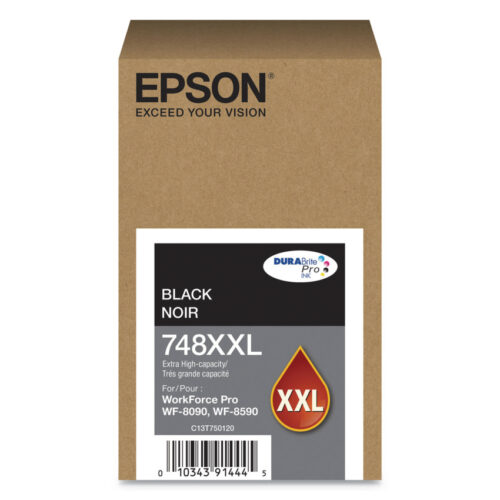 Epson T748XXL120 (748XXL) DURABrite Pro Extra High-Yield Ink, 10000 Page-Yield, Black (EPST748XXL120)