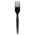 Dixie Plastic Cutlery, Heavy Mediumweight Forks, Black, 1,000/Carton (DXEFM507CT)