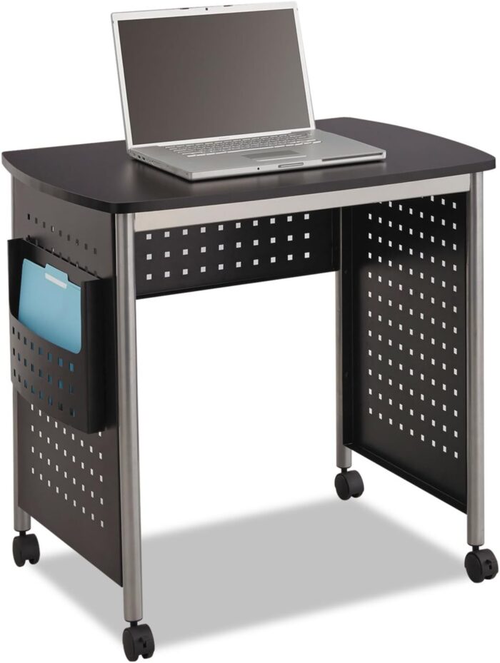 Safco Scoot Desk, 32.25" x 22" x 30.5", Black/Silver (SAF1907BL)