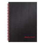 Black n' Red Hardcover Twinwire Notebooks, SCRIBZEE Compatible, 1-Subject, Wide/Legal Rule, Black Cover, (70) 8.25 x 5.88 Sheets (JDKL67000)