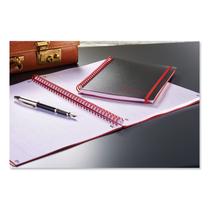 Black n' Red Flexible Cover Twinwire Notebooks, SCRIBZEE Compatible, 1-Subject, Wide/Legal Rule, Black Cover, (70) 11.75 x 8.25 Sheets (JDKE67008)