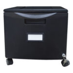Storex Single-Drawer Mobile Filing Cabinet, 1 Legal/Letter-Size File Drawer, Black, 14.75" x 18.25" x 12.75" (STX61264B01C)