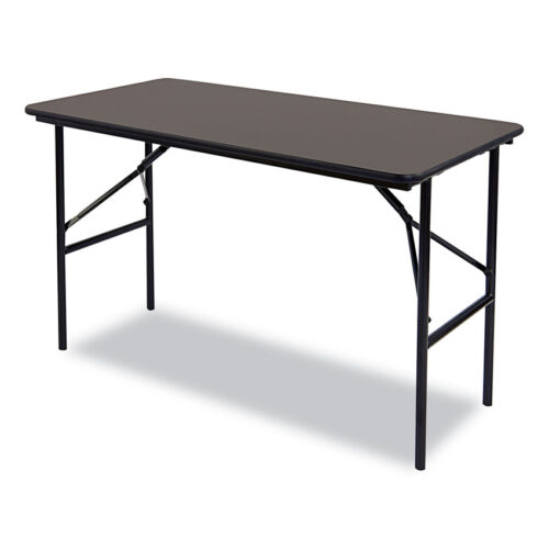 Iceberg OfficeWorks Classic Wood-Laminate Folding Table, Straight Legs, Rectangular, 48" x 24" x 29", Walnut (ICE55304)