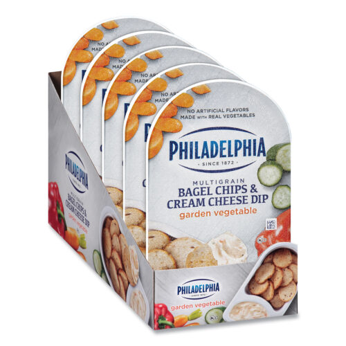 Kraft Multigrain Bagel Chips and Garden Vegetable Cream Cheese Dip, 2.5 oz, 5/Carton (GRR90200454)