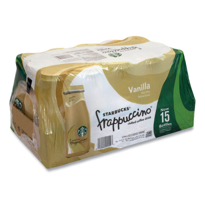 Starbucks Frappuccino Coffee, 9.5 oz Bottle, Vanilla, 15/Carton (GRR90000050)