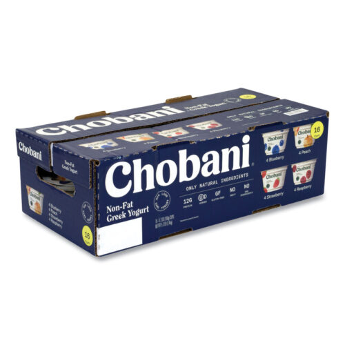 Chobani Greek Yogurt Variety Pack, Assorted Flavors, 5.3 oz Cup, 16 Cups/Carton (GRR90200001)