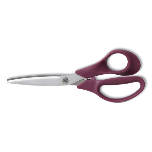 TRU RED Stainless Steel Scissors, 8" Long, 3.58" Cut Length, Straight Purple Handle (TUD24380504)