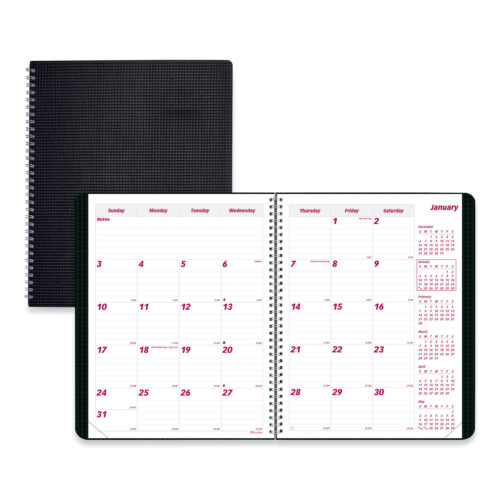 Brownline DuraFlex 14-Month Planner, 11 x 8.5, Black Cover, 14-Month: Dec 2024 to Jan 2026 (REDCB1262VBLK)
