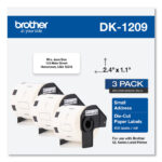Die-Cut Address Labels, 1.1 x 2.4, White, 800 Labels/Roll, 3 Rolls/Pack (BRTDK12093PK)