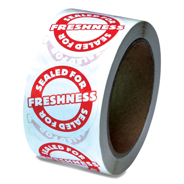 Tamper Seal Label, 2" dia, Red/White, 500/Roll, 4 Rolls/Carton (ICX90232498)