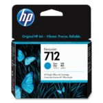 HP 712, (3ED67A) Cyan Original Ink Cartridge (HEW3ED67A)