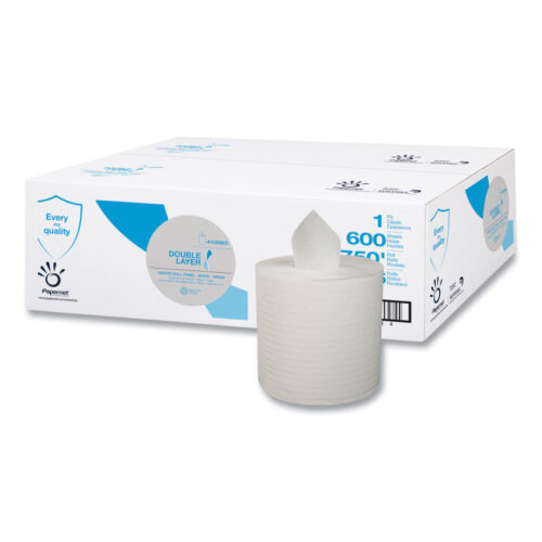 Papernet Double Layer Paper Towel, 1-Ply, 7.6 x 15, White, 600/Roll, 6 Rolls/Carton (SOD410083)